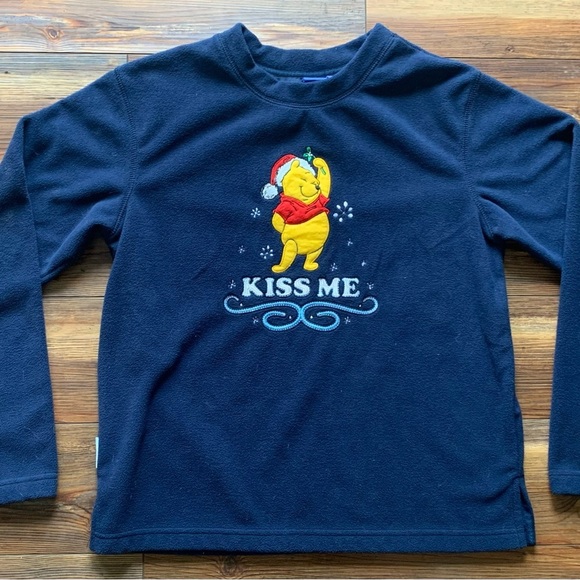 Disney Tops - Disney Women’s Navy Blue Winnie the Pooh Fleece Crew Neck Size Medium